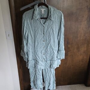 H&M Light Blue Button-Up Set (Daywear)